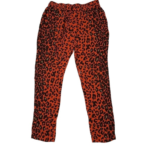 A.L.C. Silk Red Leopard Tank Tapered Set Sz Large maximalist chic boho eclectic - Picture 6 of 10